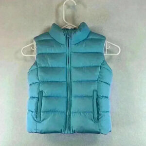 Gap Kids Vest Blue Girls Size Small Fleece Lined Puffer